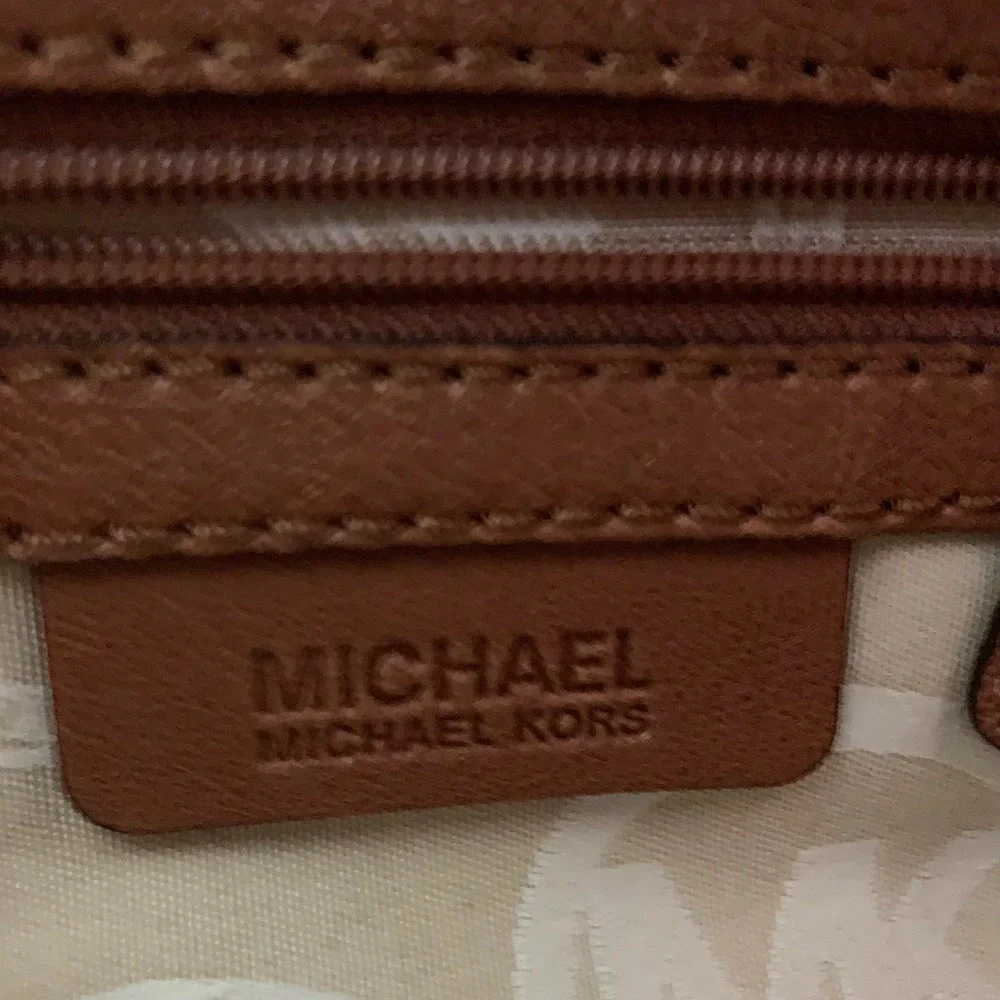 New Michael Kors Leather Hamilton East West Bag Luggage Brown Silver Hardware